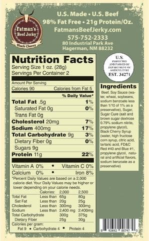 black cherry nutrition info